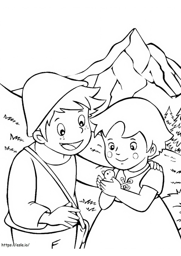 Heidi And Peter coloring page