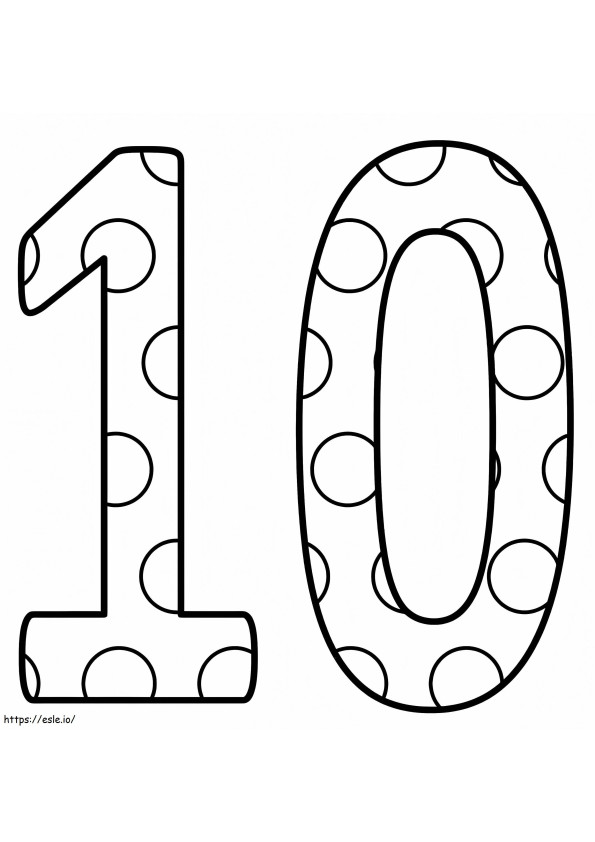 Free Printable Number 10 coloring page