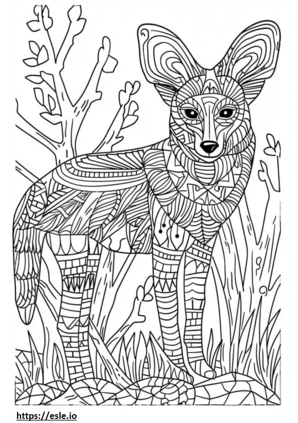 Aardwolf Playing coloring page
