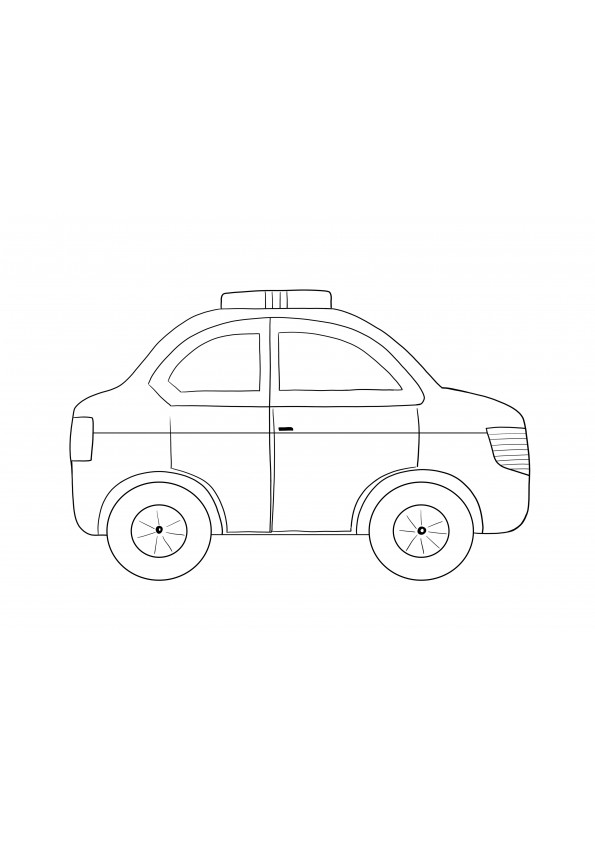 Police car-emoji style for free printing and coloring for kids