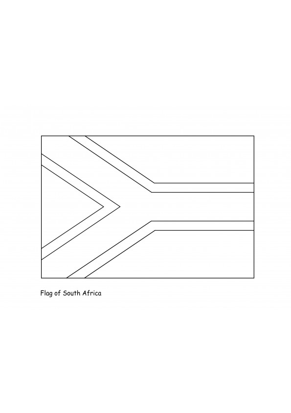 South Africa flag to print and color-free
