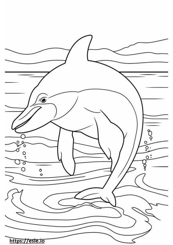 Bottlenose Dolphin cute coloring page
