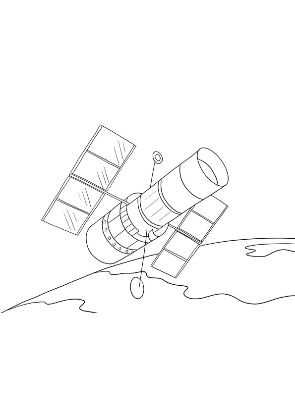 Space satellite free for coloring and downloading image for kids