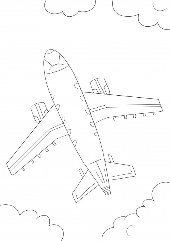 Airplane Emoji to color and print for free sheet