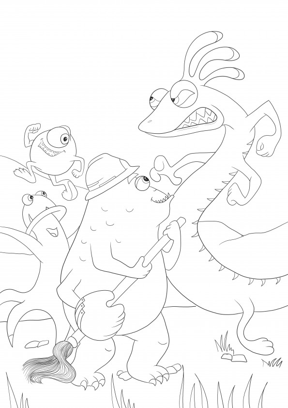 The Monster family coloring sheet for kids to print free