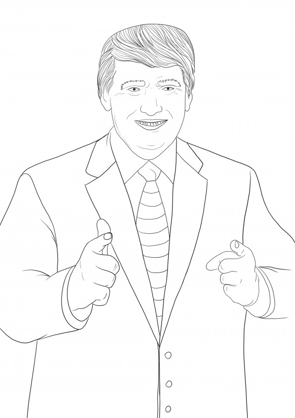Donald Trump's coloring image is easy and free printable