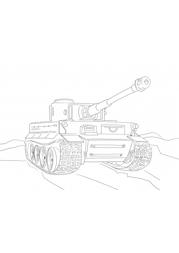 Big tiger tank free coloring and printing picture for tank lovers