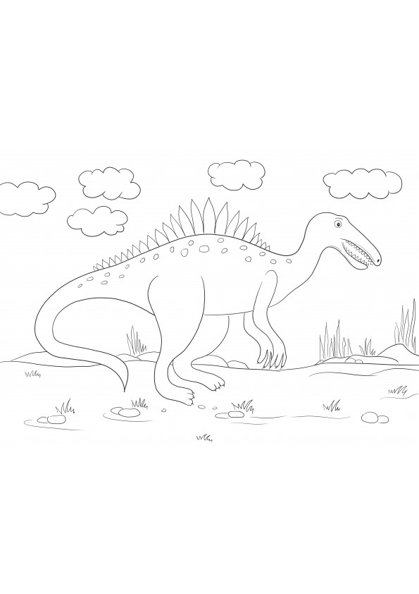 Spinosaurus Dinosaur simple coloring image for all dinosaur lovers