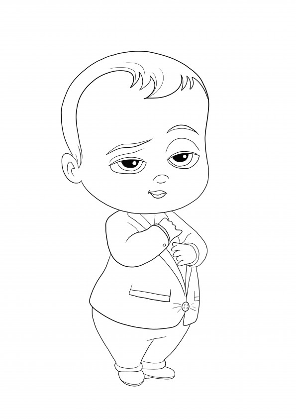 Cheeky Baby Boss coloring sheet free to print for kids-easy and simple.