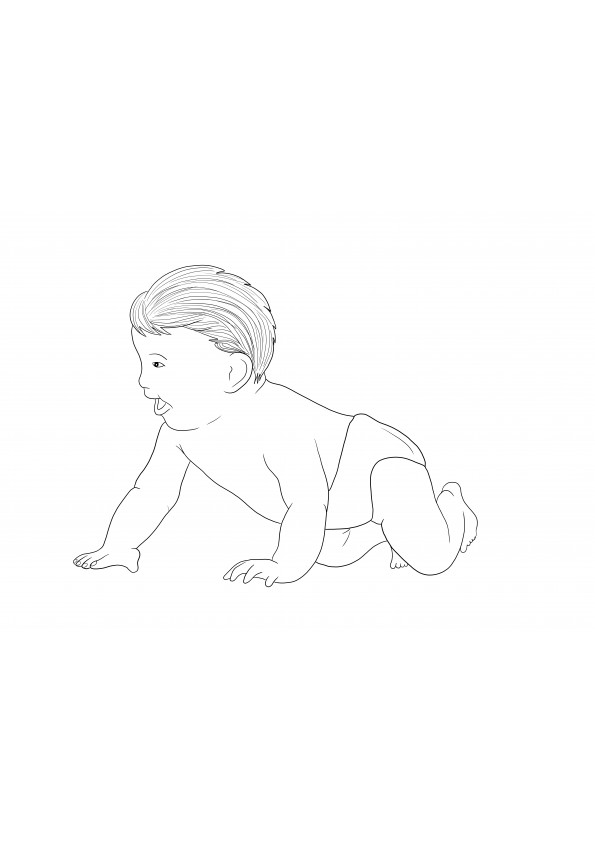 Baby crawling from Baby Boss movie free to print and simple to color image