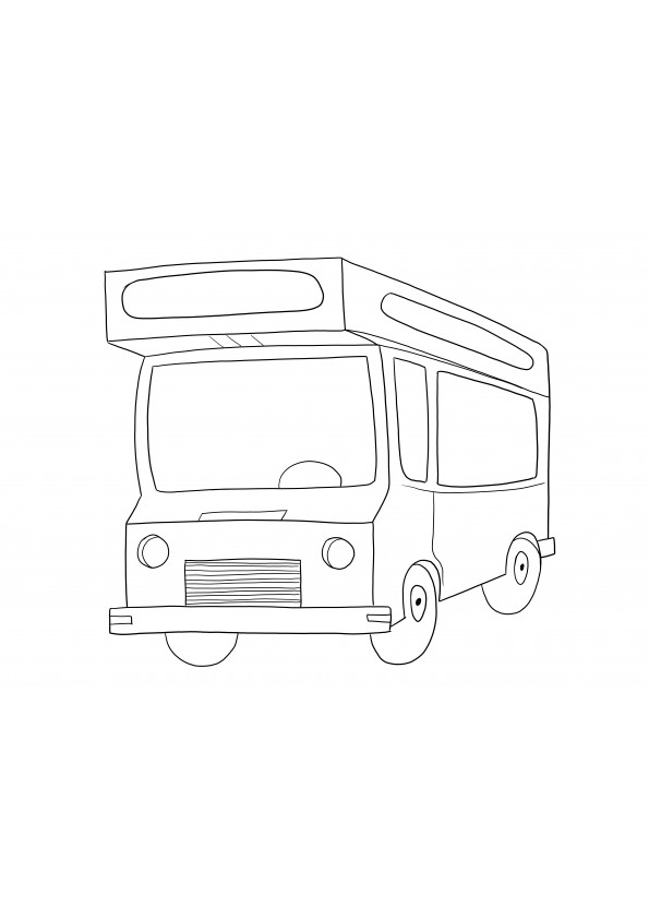 The free coloring sheet of a camper van to download freely and color