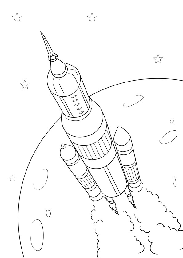 Free coloring page of a missile shuttle to download and easy to color