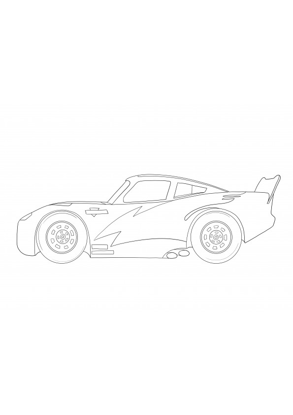 Lightning McQueen from Cars 3 coloring page free to download and color