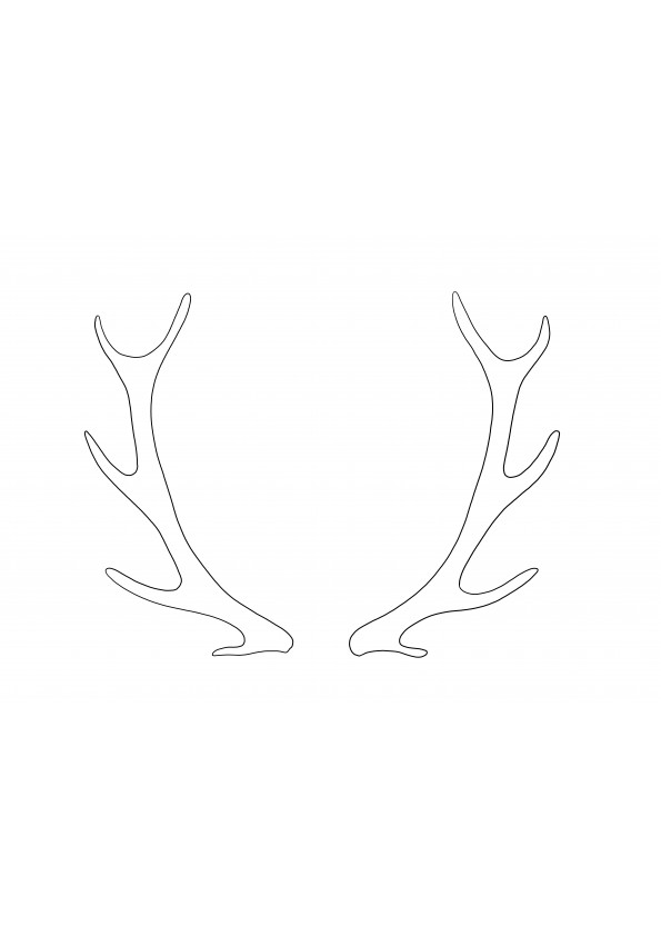 Deer Antlers to print or download and easy to color image for kids