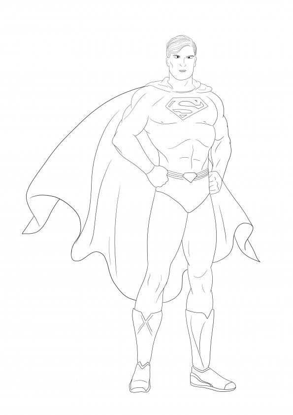 Free printing and coloring of one of the bravest Marvel heroes- Superman