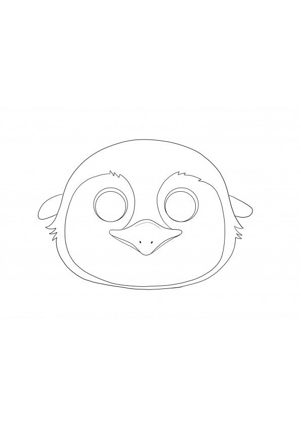 A simple coloring sheet of a Penguin mask free to save for later or print