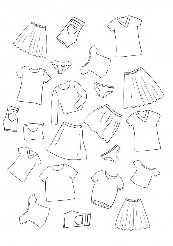 The clothes pattern is free to download and simple to color image