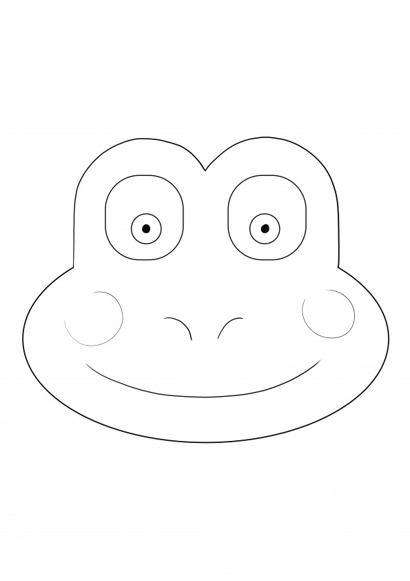 Frog Face coloring sheet-free to print and download for kids of all ages