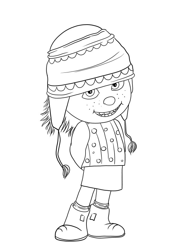 Cheeky Edith Gru from Despicable Me free for printing and coloring for kids
