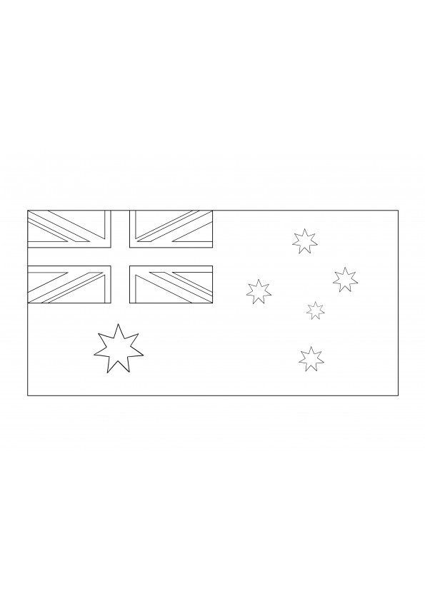 Australian Flag coloring sheet free to download and learn about Australia