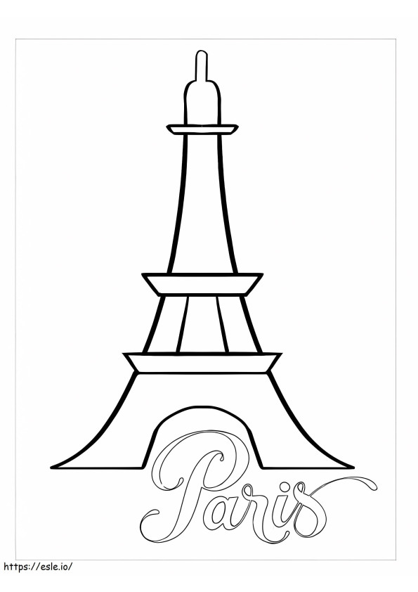 Easy Eiffel Tower In Paris coloring page