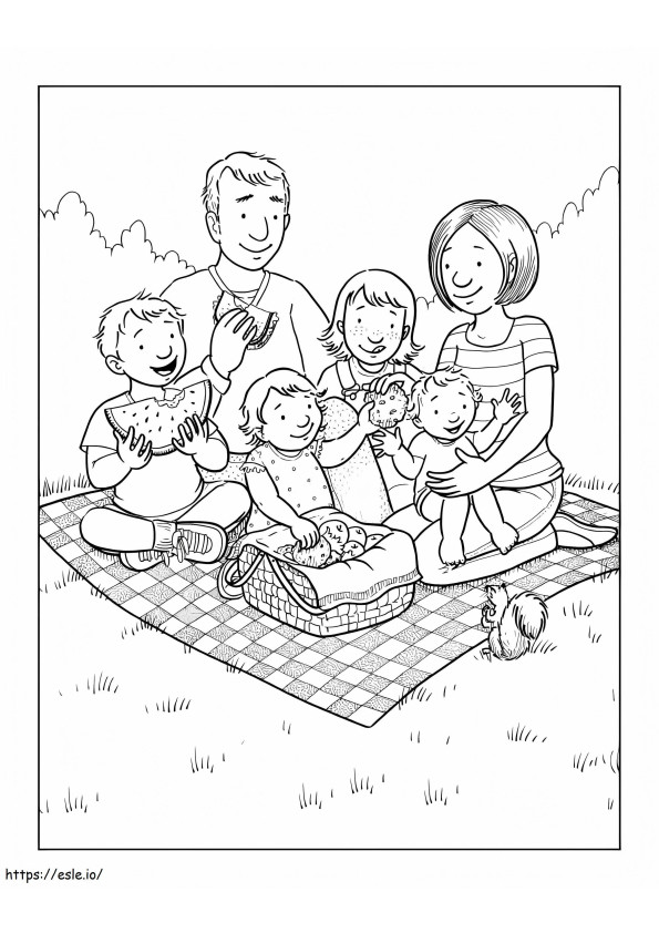 Family Picnic coloring page