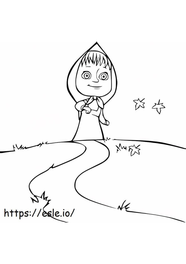 Masha On The Way coloring page