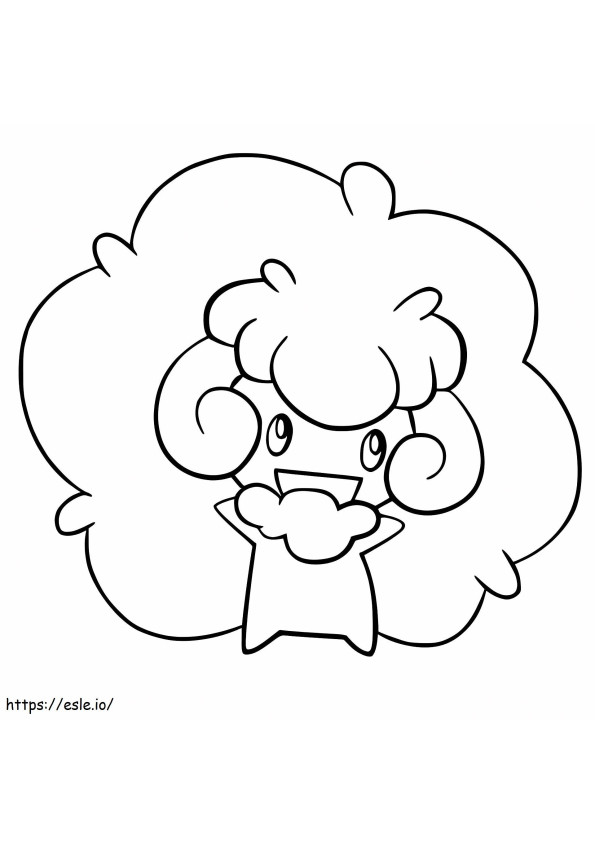 Happy Whimsicott Pokemon coloring page