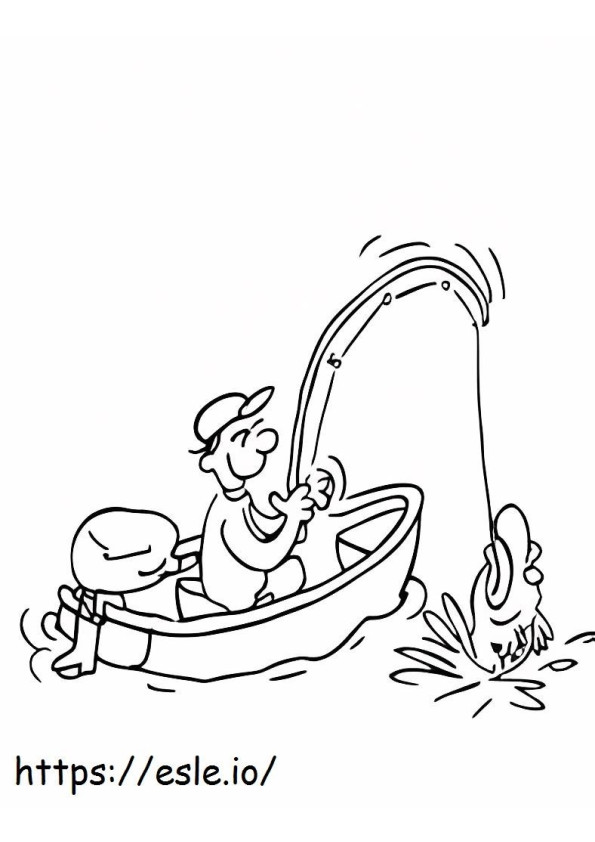 Boat Fishing coloring page