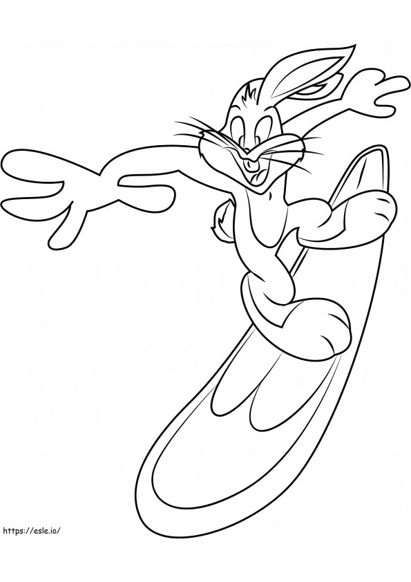 Bugs Bunny Windsurfing coloring page
