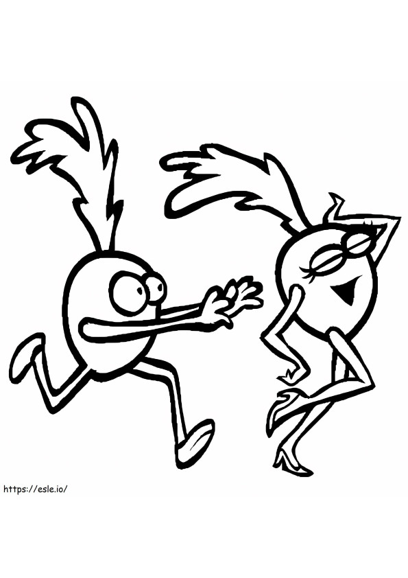 Running Two Carrots coloring page