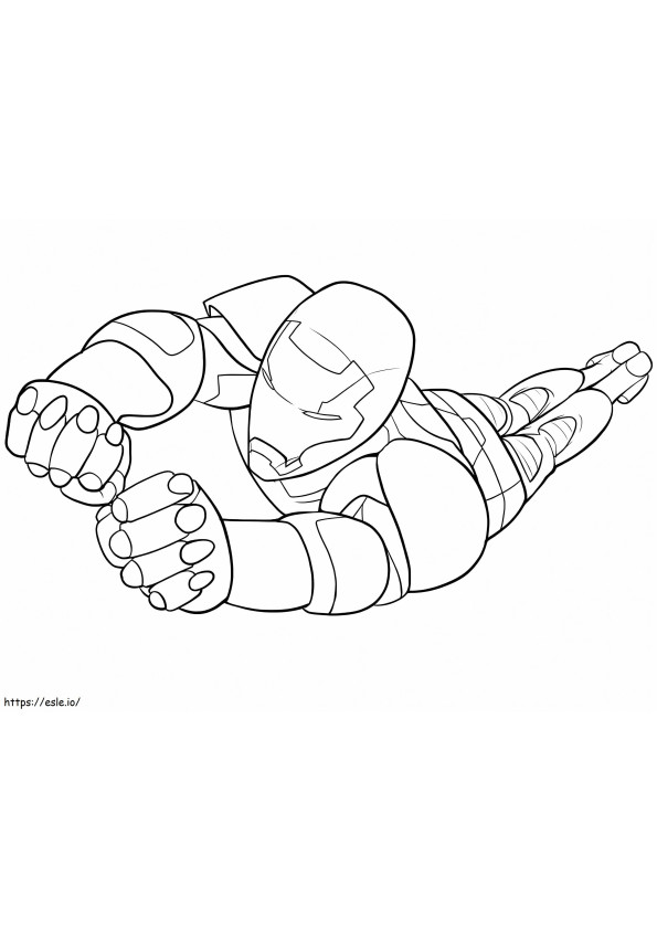 Flying Iron Man coloring page