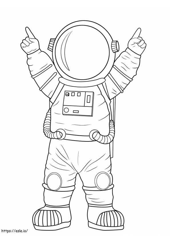 Happy Astronaut coloring page