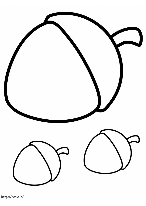 Three Acorns coloring page