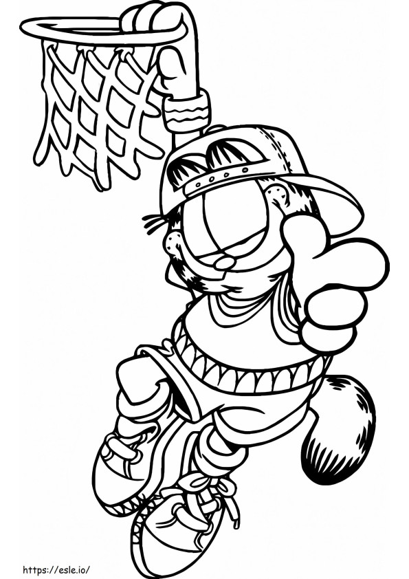 Cool Cat Playing Basketball coloring page