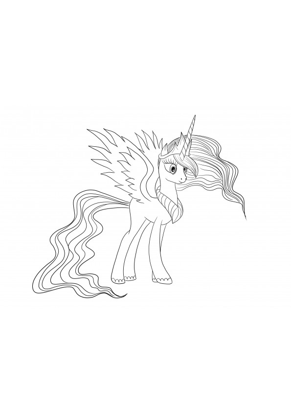 Gracious Princess Celestia from Little Pony to download for free and color image