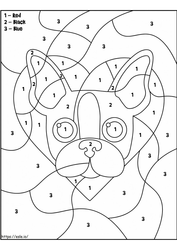 Valentine Puppy Color By Number coloring page