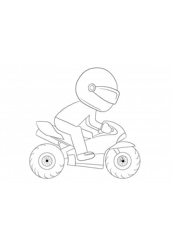 Motorcycle and his biker free printable for coloring or saving for later sheet