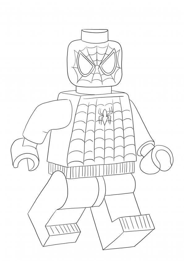 Lego Spiderman freebie is ready to be colored and have fun for all Lego lovers