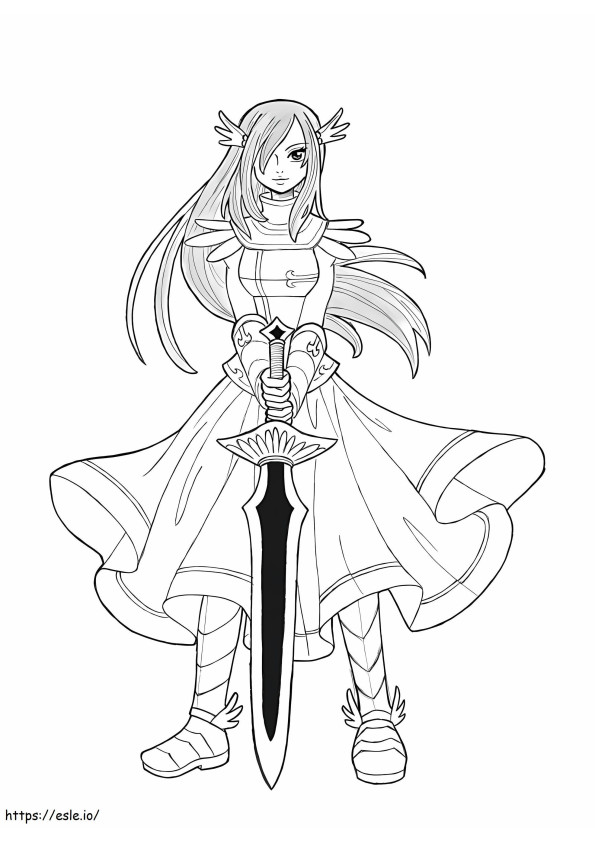 Erza Fairy Tail 749X1024 coloring page