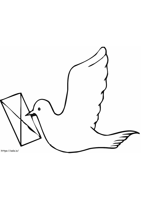 Dove With Letter coloring page