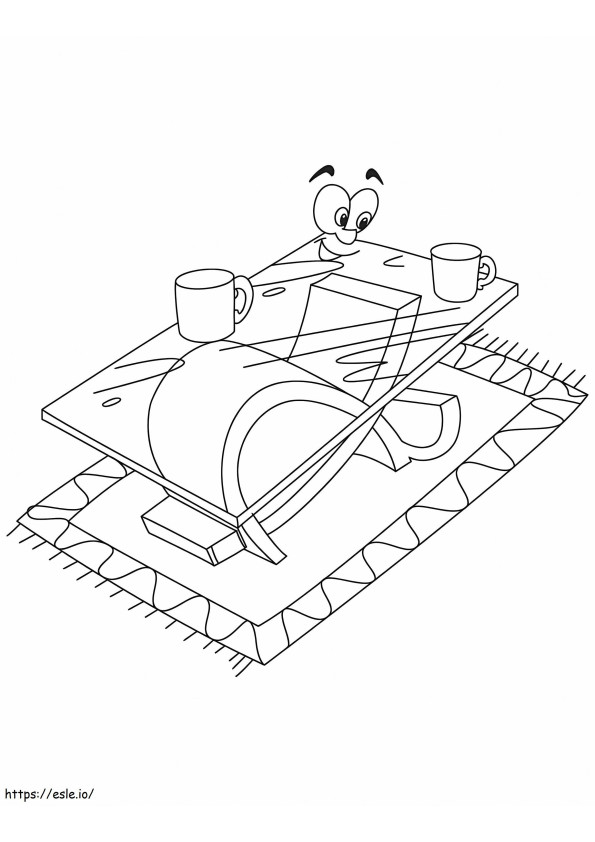 Cartoon Table coloring page