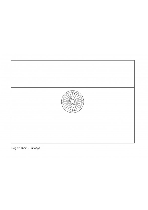 The Flag of India coloring image is free to print or save for later and color