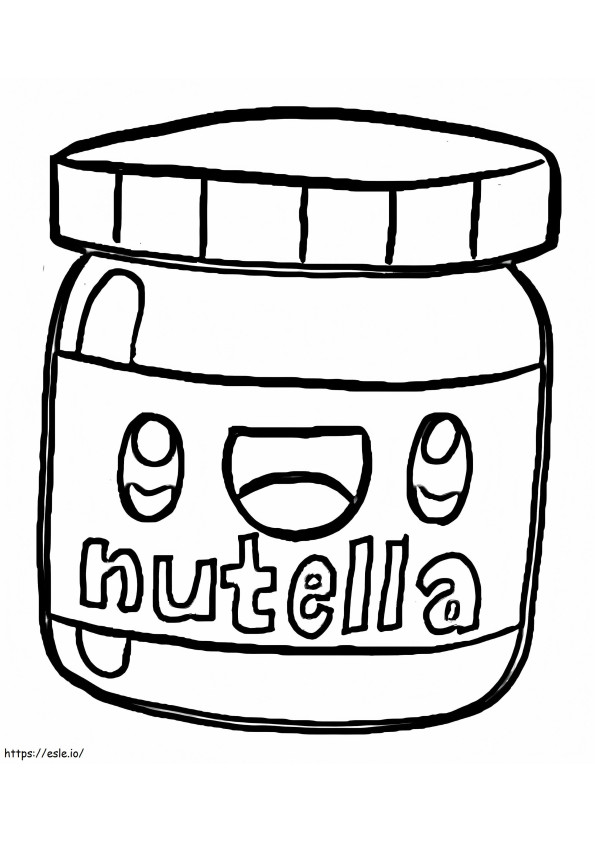 Kawaii Nutella 3 coloring page