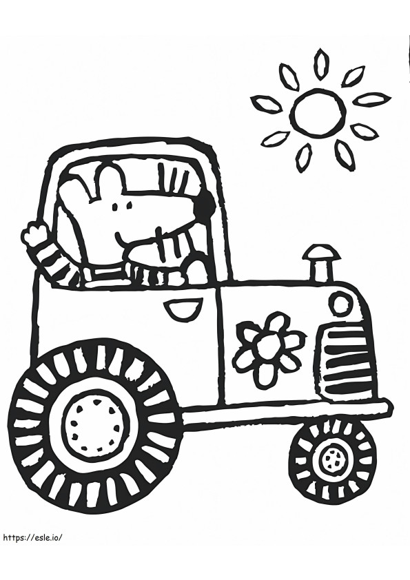 Maisy Driving Tractor coloring page