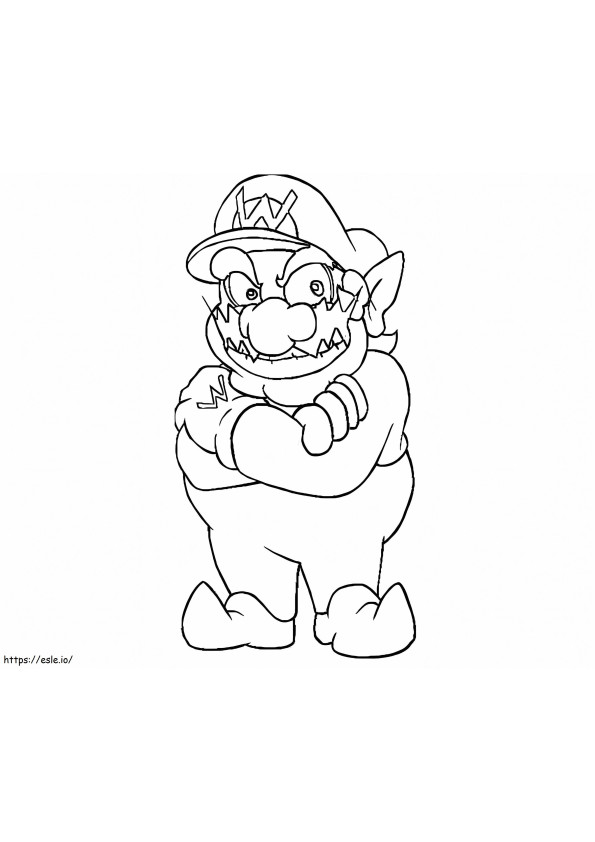 Wario From Super Mario 4 coloring page