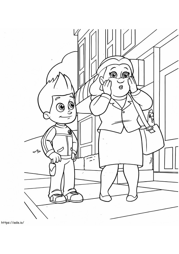 Ryder And Mayor Goodway coloring page
