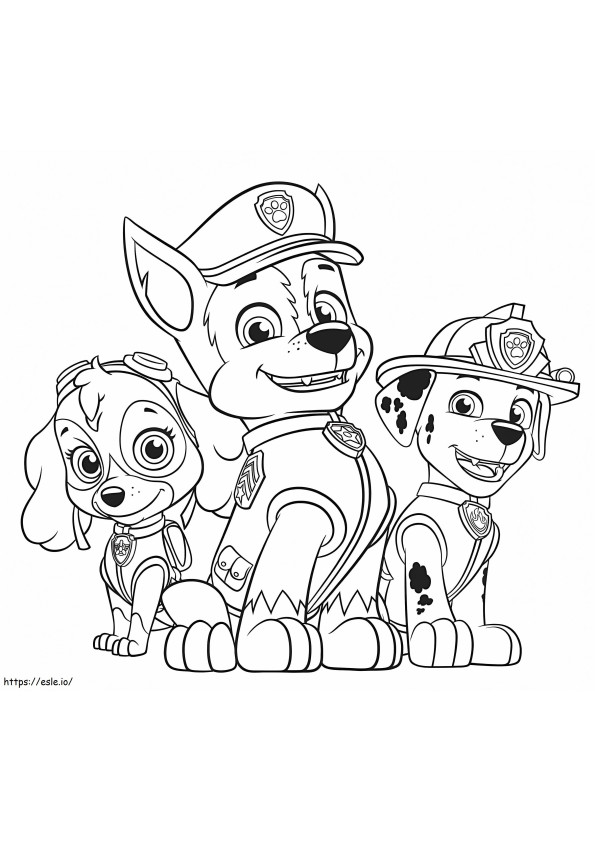 Skye Chase Et Marshall coloring page