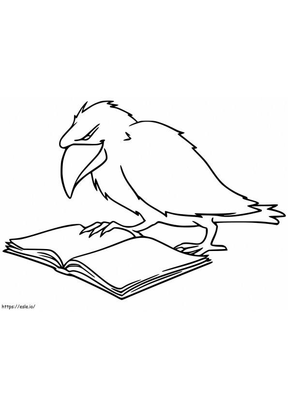 Raven Reading Book coloring page