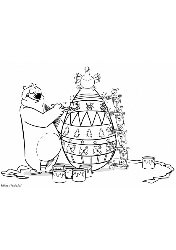 Easter With Grizzy And The Lemmings coloring page